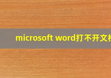 microsoft word打不开文档